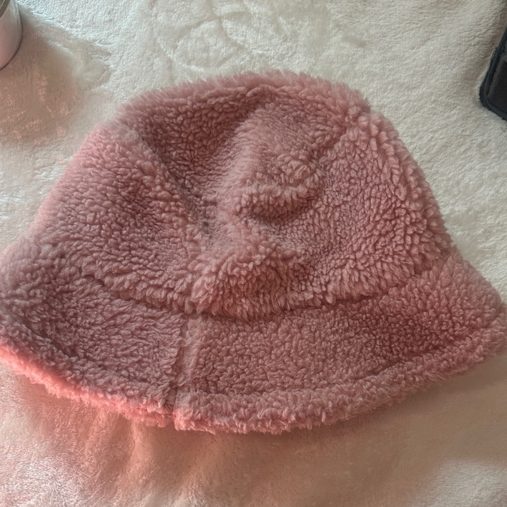 Pink Fuzzy Bucket Hat
